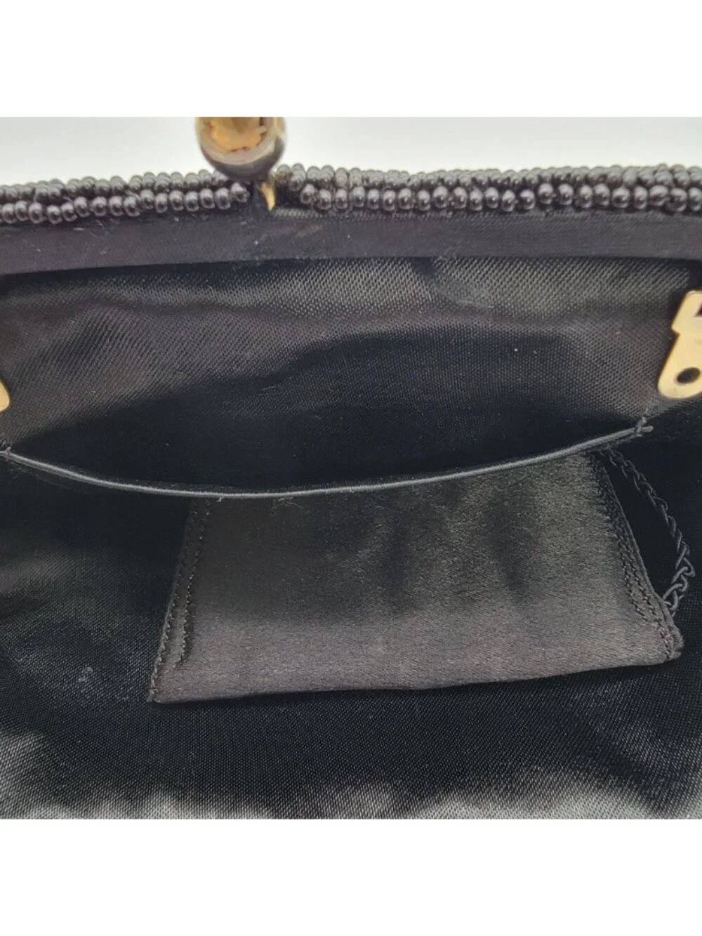 Vintage 1960s Richere Bags By Walborg Black Beaded Evening Clutch